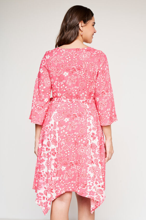 Pink Floral Flared Dress, Pink, image 6